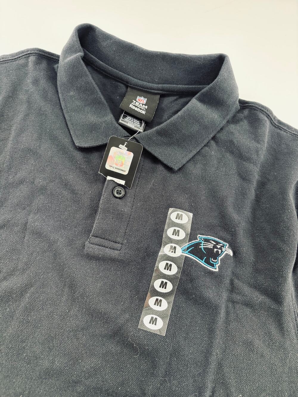 Vintage Reebok Carolina Panthers Polo Mens M NWT Deadstock NFL Black
